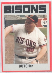 The Bisons' Most Famous "Bat Boy": The  Butcher at War Memorial Stadium, "The Rockpile," in 1986.