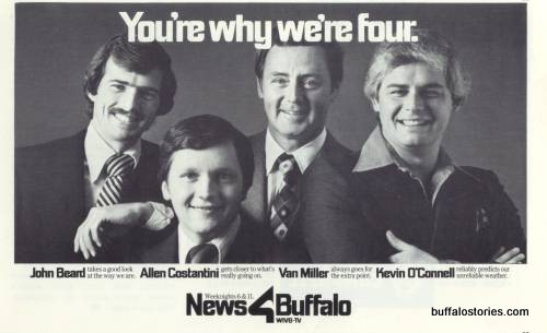 John Beard, Allen Costantini, Van Miller, Kevin O'Connell. The hip dudes of Channel 4 in the late 70s.